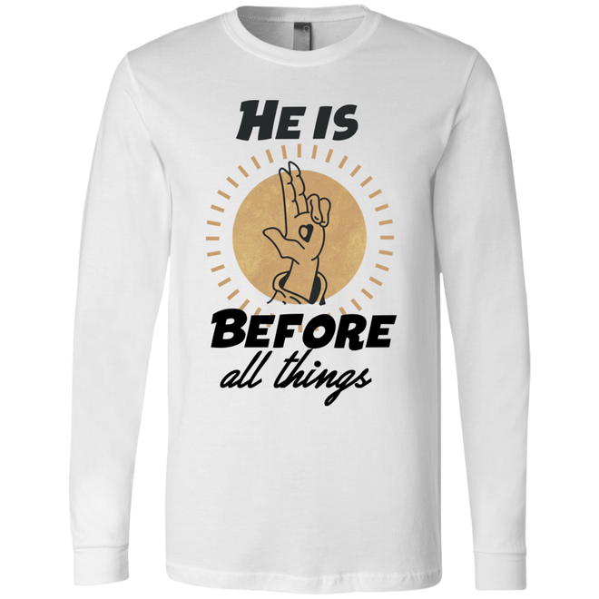 He is before all things 3501 Men's Jersey LS T-Shirt