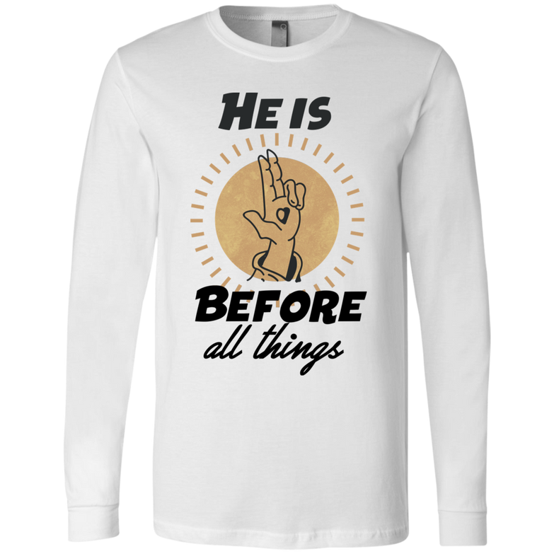 He is before all things 3501 Men's Jersey LS T-Shirt