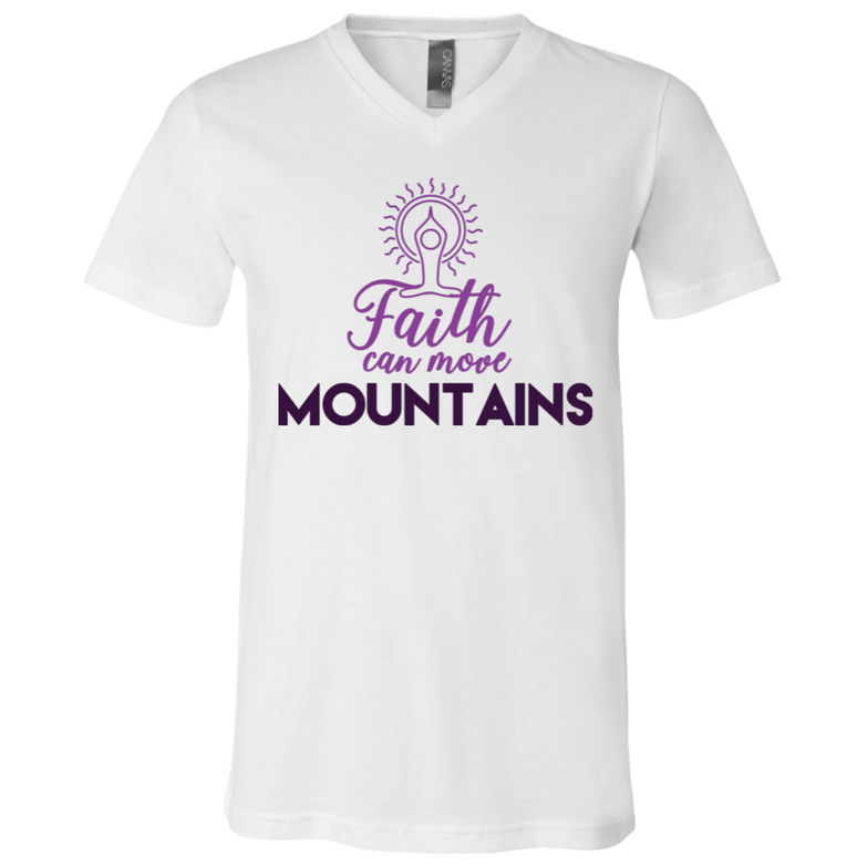 Faith can move mountains 3005 Unisex Jersey SS V-Neck T-Shirt