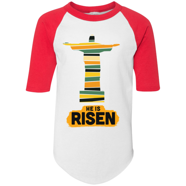 He is Risen 4421 Youth Colorblock Raglan Jersey