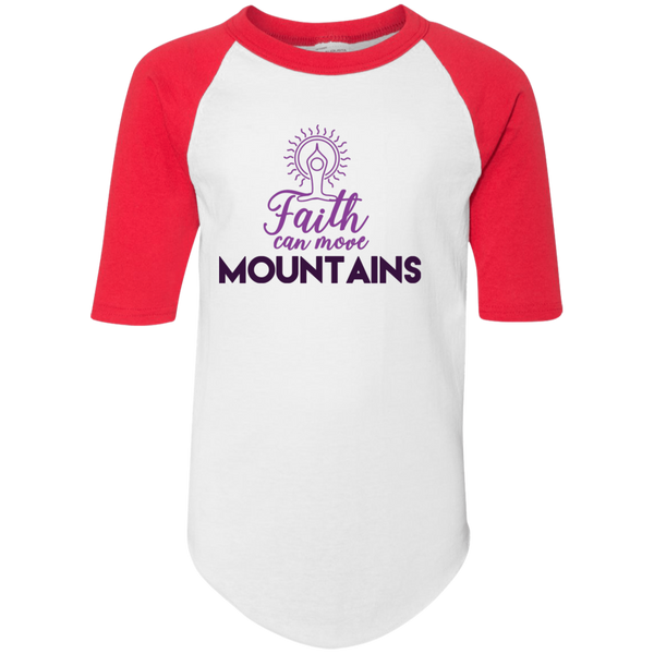 Faith can move mountains 4421 Youth Colorblock Raglan Jersey