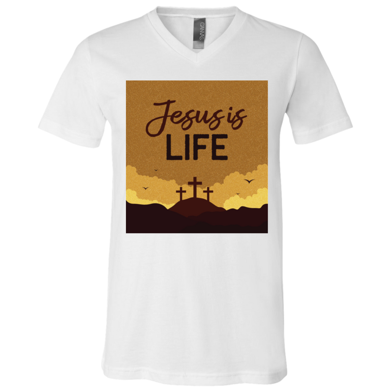 Jesus is life 3005 Unisex Jersey SS V-Neck T-Shirt