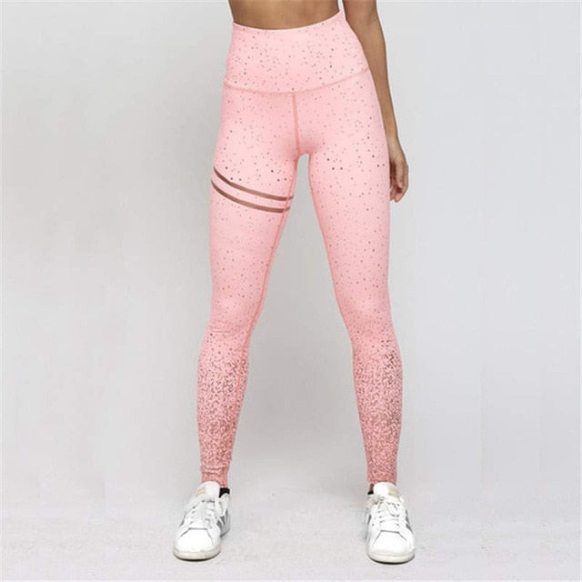 Funklouz Women Gold Print Leggings No Transparent Exercise Fitness Christmas High Waist Leggings Push Up Workout Female Pants - unitedstatesgoods