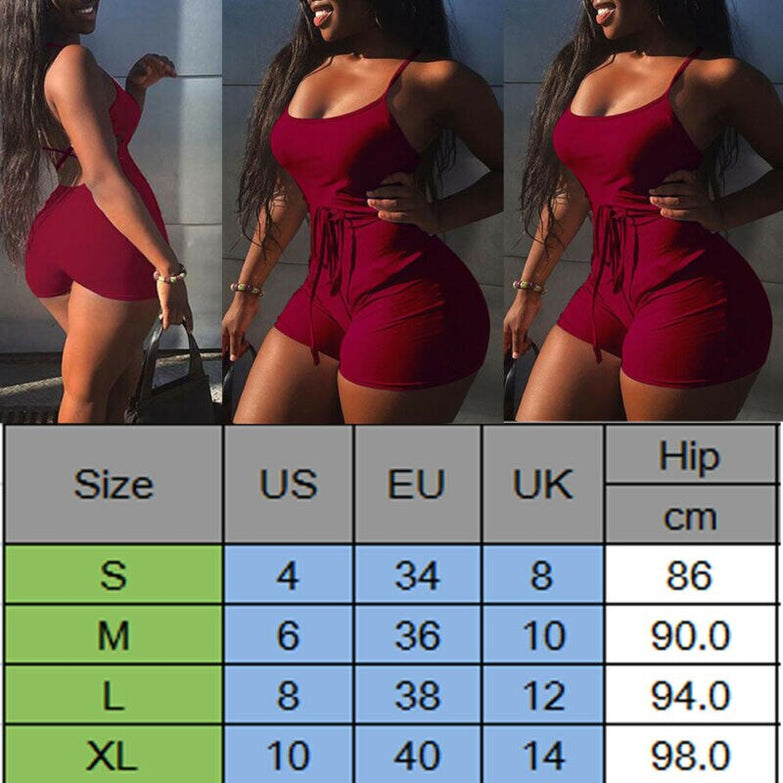 Women Summer Outdoor Fitness Yoga Sports Set Casual Sleeveless Bodycon Romper Jumpsuit Club Tights Bodysuit Short Pants