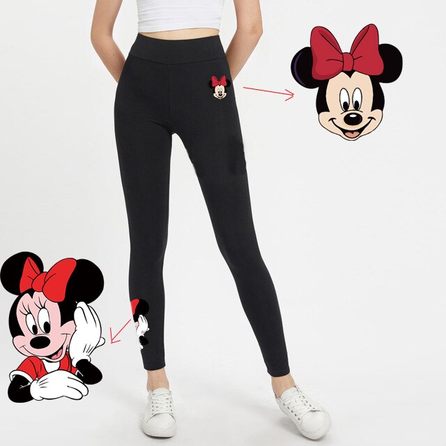 Yoga Pants Mickey Women Push Up Sports Running Sportswear Fitness Leggings Seamless Tummy Control Gym Tights Cartoon Mouse Pants