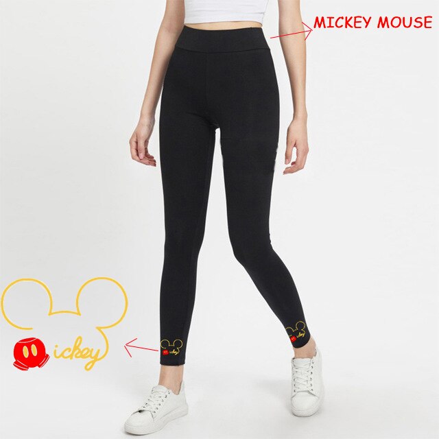 Yoga Pants Mickey Women Push Up Sports Running Sportswear Fitness Leggings Seamless Tummy Control Gym Tights Cartoon Mouse Pants