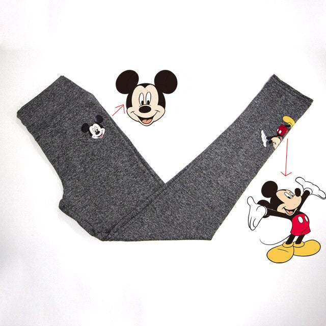 Yoga Pants Mickey Women Push Up Sports Running Sportswear Fitness Leggings Seamless Tummy Control Gym Tights Cartoon Mouse Pants