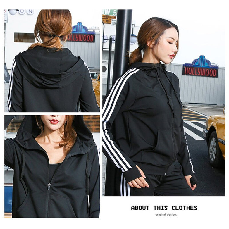 Women Tracksuit Yoga Set Loose Sports Jacket Sweatshirt Sports Harem Pants Gym Fitness Running Jog Set Sportswear