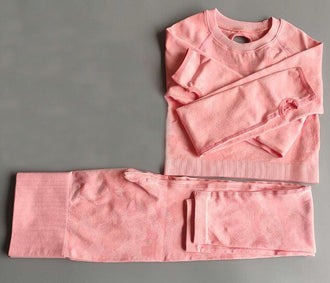 3pcs Women's Suit Camouflage Yoga Set Seamless Crop Top+Leggings Gym Set Fitness Workout Clothes for Women Ropa Deportiva Mujer