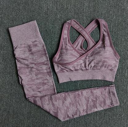 2 Piece Yoga Set Sports Bra and Leggings Jogging Women Gym Set Clothes Seamless Workout Sports Tights Women Fitness Sports Suit