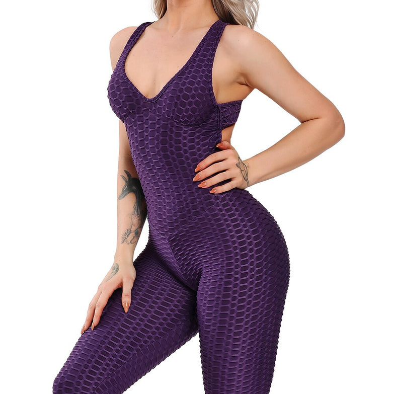 Fitness Women Sport Suit Jumpsuit 2019 Sexy Sleeveless Tracksuit Yoga Set Backless Gym Running Sportswear Leggings Workout Sport