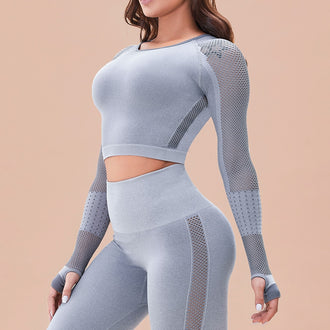 Yoga Set Women Seamless Leggings Yoga Crop Top Workout Pants Gym Set High Waist Legging Sport Clothing Fitness Suit Sportwear