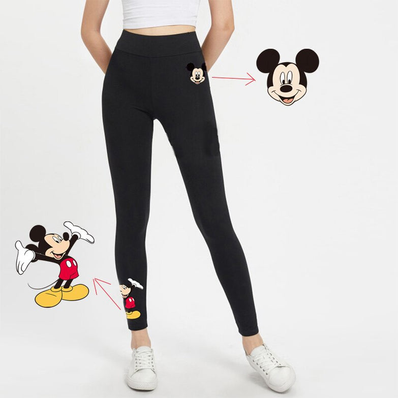 Yoga Pants Mickey Women Push Up Sports Running Sportswear Fitness Leggings Seamless Tummy Control Gym Tights Cartoon Mouse Pants