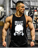 New Skull Beast Gyms Clothing Bodybuilding Tank Top Men Fitness Singlet Sleeveless Shirt Golds Cotton muscle Vest for man - unitedstatesgoods