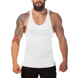Muscleguys gyms clothing brand singlet canotte bodybuilding stringer tank top men fitness undershirt muscle sleeveless Tanktop - unitedstatesgoods