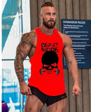 New Skull Beast Gyms Clothing Bodybuilding Tank Top Men Fitness Singlet Sleeveless Shirt Golds Cotton muscle Vest for man - unitedstatesgoods