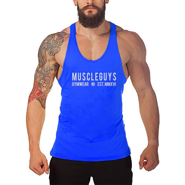 Muscleguys gyms clothing brand singlet canotte bodybuilding stringer tank top men fitness undershirt muscle sleeveless Tanktop - unitedstatesgoods