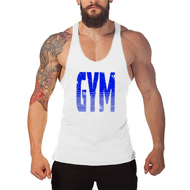 Brand Gyms Clothing Fitness Men Tank Top Letters Print Vest Mens Bodybuilding Stringer Tanktop Workout Singlet Sleeveless Shirt - unitedstatesgoods