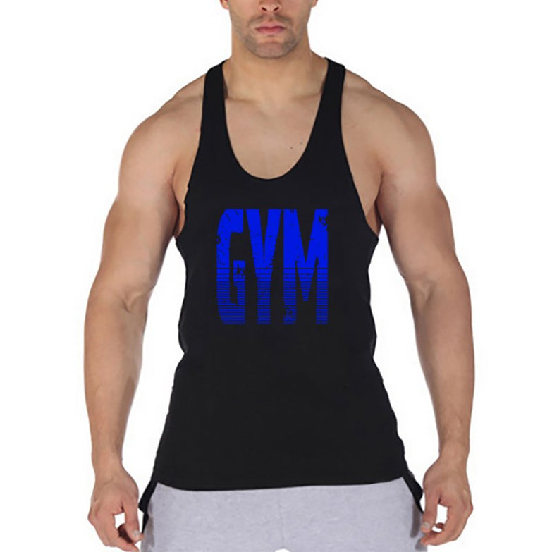 Brand Gyms Clothing Fitness Men Tank Top Letters Print Vest Mens Bodybuilding Stringer Tanktop Workout Singlet Sleeveless Shirt - unitedstatesgoods