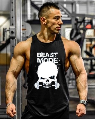 New Skull Beast Gyms Clothing Bodybuilding Tank Top Men Fitness Singlet Sleeveless Shirt Golds Cotton muscle Vest for man - unitedstatesgoods