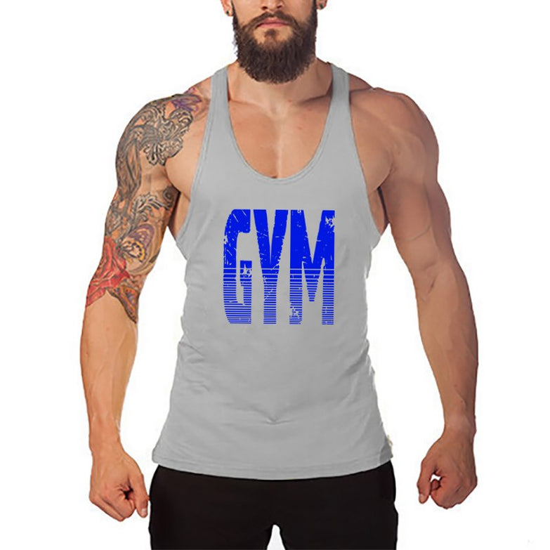 Brand Gyms Clothing Fitness Men Tank Top Letters Print Vest Mens Bodybuilding Stringer Tanktop Workout Singlet Sleeveless Shirt - unitedstatesgoods