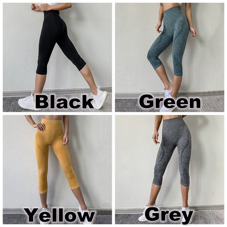 BINAND Tights Woman Sports Fitness Yoga Pants Workout Gym Leggings Sport Women Fitness Seamless Sport Leggings Capris 3/4 Pants