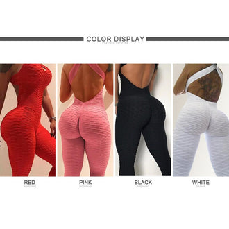 Fitness Women Sport Suit Jumpsuit 2019 Sexy Sleeveless Tracksuit Yoga Set Backless Gym Running Sportswear Leggings Workout Sport