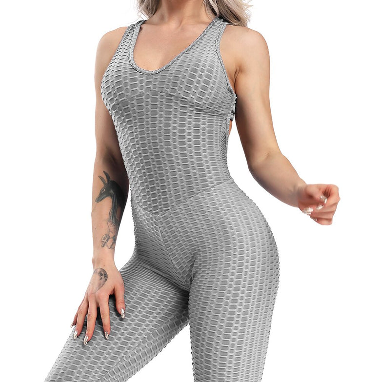 Fitness Women Sport Suit Jumpsuit 2019 Sexy Sleeveless Tracksuit Yoga Set Backless Gym Running Sportswear Leggings Workout Sport