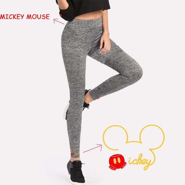 Yoga Pants Mickey Women Push Up Sports Running Sportswear Fitness Leggings Seamless Tummy Control Gym Tights Cartoon Mouse Pants