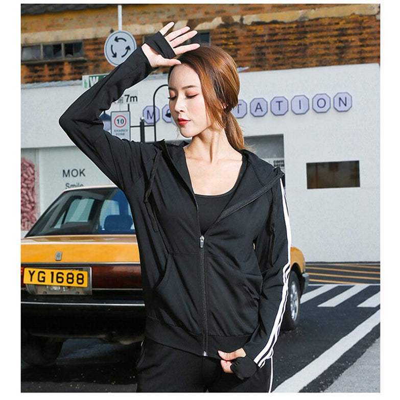 Women Tracksuit Yoga Set Loose Sports Jacket Sweatshirt Sports Harem Pants Gym Fitness Running Jog Set Sportswear