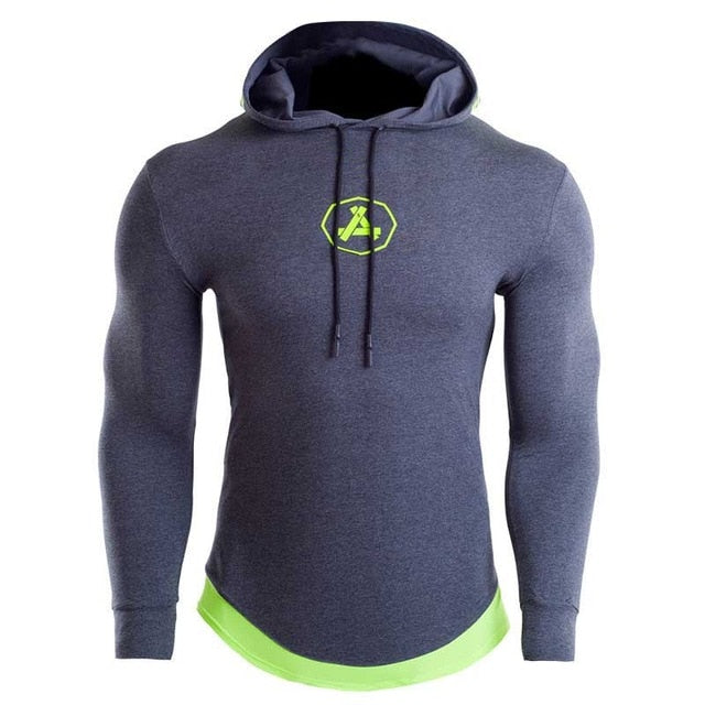 Men Quick Dry Cap Hoodie Sweatshirt Sporting Jersey Compress Fitness Tight Rashgard Shirt Gymming Bodybuilding Runs Jacket M1722 - unitedstatesgoods