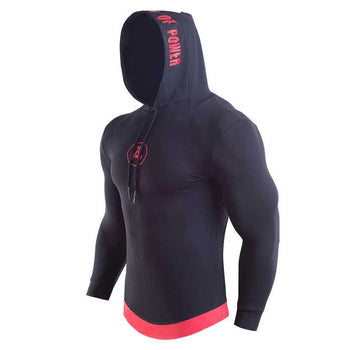 Men Quick Dry Cap Hoodie Sweatshirt Sporting Jersey Compress Fitness Tight Rashgard Shirt Gymming Bodybuilding Runs Jacket M1722 - unitedstatesgoods