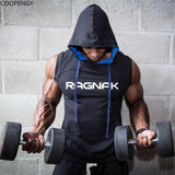 Men cotton sleeveless Hoodies Sweatshirts male Gyms fitness Bodybuilding Hooded Vest  Brand clothing Casual fashion tops 2018 - unitedstatesgoods