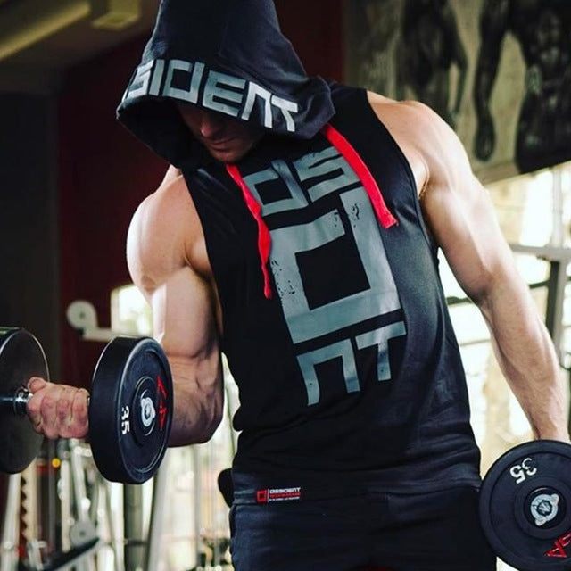 Men's Gym Shirt Bodybuilding Fitness Muscle Hoodie Waistcoat hood Singlet Shirt detroit become human - unitedstatesgoods