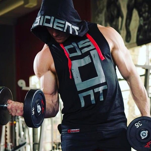 Men's Gym Shirt Bodybuilding Fitness Muscle Hoodie Waistcoat hood Singlet Shirt detroit become human - unitedstatesgoods