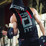 Men's Gym Shirt Bodybuilding Fitness Muscle Hoodie Waistcoat hood Singlet Shirt detroit become human - unitedstatesgoods