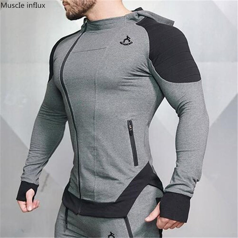 Men's Workout Fitness Hooded Sweatshirt Gyms brand Tops 2018 Men Casual Hoodies  Men Bodybuilding Sweatshirt Jackets - unitedstatesgoods