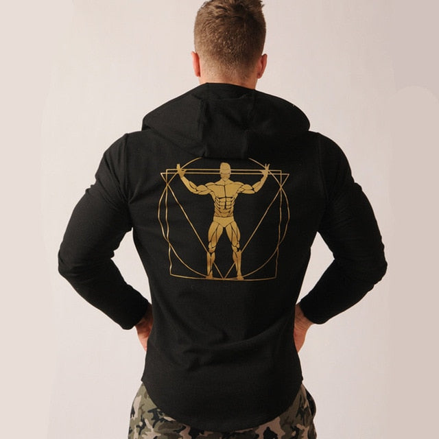 Mens Cotton Zipper Hoodie Man Casual Fashion Slim Sweatshirt Gyms Fitness Bodybuilding Jacket Coats Male Joggers Tops clothing - unitedstatesgoods