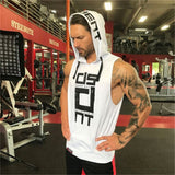 Mens Fitness Hoodies Sleeveless Hoodie Fitness Sweatshirt Boys Hooded Tops Bodybuilding Clothing Workout Hip Hop Activewear - unitedstatesgoods