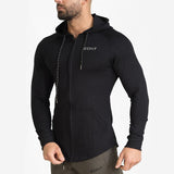New Men Cotton Sweatshirt Gyms Fitness Bodybuilding Workout Hoodies Casual Fashion Jacket Zipper Sportswear Tracksuits Clothing - unitedstatesgoods
