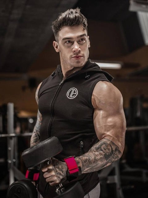 New Mens Gyms Hoodie Singlets Sweatshirts sleeveless hoodies printing Bodybuilding Fitness male waistcoat Shirts Casual hoodies - unitedstatesgoods