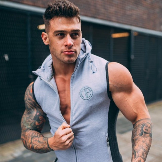 New Mens Gyms Hoodie Singlets Sweatshirts sleeveless hoodies printing Bodybuilding Fitness male waistcoat Shirts Casual hoodies - unitedstatesgoods