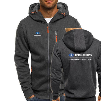 Polaris Snowmobiles print Autumn Men Hoodies Zipper Sweatshirt Streetwear Jacket Mens hooded Tracksuit Slim Fitness Outwear - unitedstatesgoods