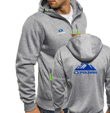 Polaris Snowmobiles print Autumn Men Hoodies Zipper Sweatshirt Streetwear Jacket Mens hooded Tracksuit Slim Fitness Outwear - unitedstatesgoods