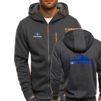 Polaris Snowmobiles print Autumn Men Hoodies Zipper Sweatshirt Streetwear Jacket Mens hooded Tracksuit Slim Fitness Outwear - unitedstatesgoods