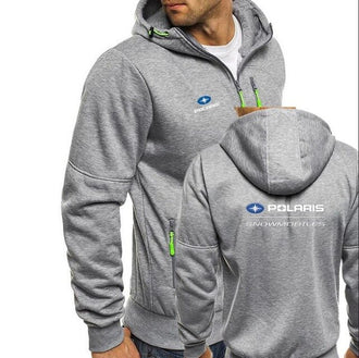 Polaris Snowmobiles print Autumn Men Hoodies Zipper Sweatshirt Streetwear Jacket Mens hooded Tracksuit Slim Fitness Outwear - unitedstatesgoods