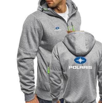Polaris Snowmobiles print Autumn Men Hoodies Zipper Sweatshirt Streetwear Jacket Mens hooded Tracksuit Slim Fitness Outwear - unitedstatesgoods