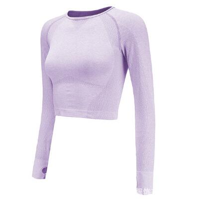 Sexy Crop Top High Stretchy Tumb Hole Workout Shirts For Women Long Sleeve Fitness Yoga Top Seamles Sport Shirt For Gym clothes - unitedstatesgoods