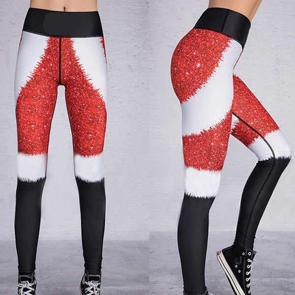 Sexy Yoga Pants Christmas 3D Santa Claus Printed Leggings High Waist Sports Leggings Fitness Women's Sports Tights - unitedstatesgoods