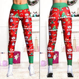 Sexy Yoga Pants Christmas 3D Santa Claus Printed Leggings High Waist Sports Leggings Fitness Women's Sports Tights - unitedstatesgoods